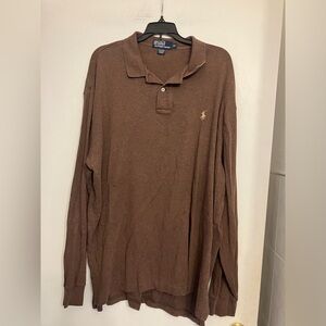 POLO by Ralph Lauren long sleeve brown polo shirt Men’s XL